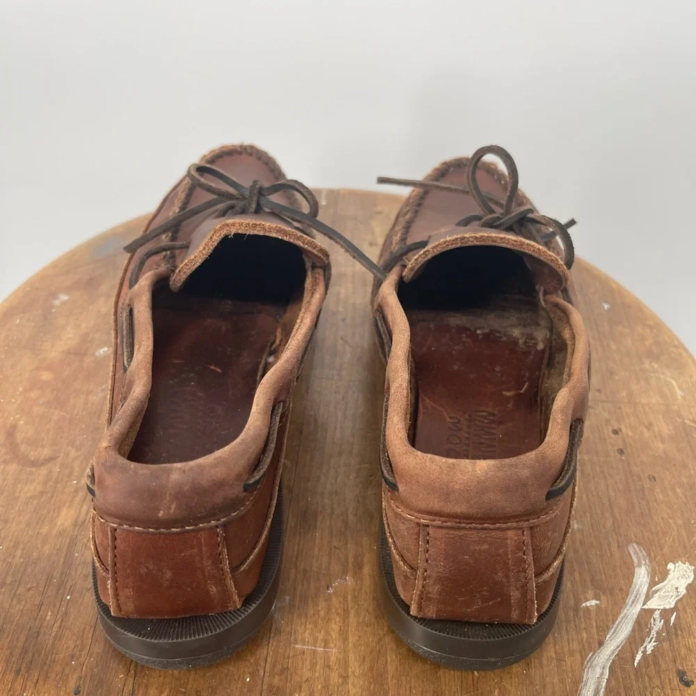 Minnetonka Rich Brown Leather Slip-Ons